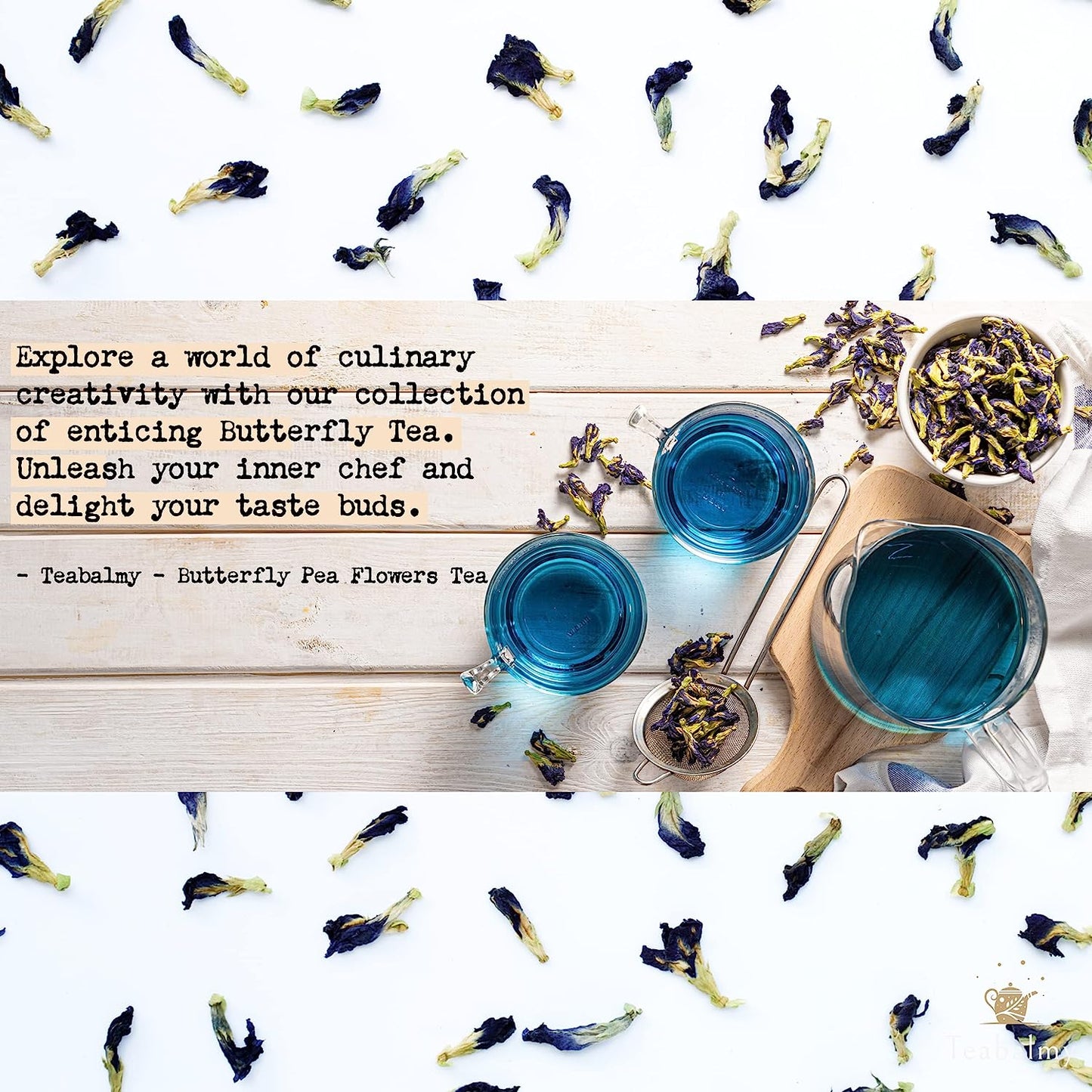 Teabalmy Thé aux fleurs sèches de pois | Thé en feuilles mobiles | Pétale | Herbes de bourgeons parfumés naturels | (Paquet de 1)