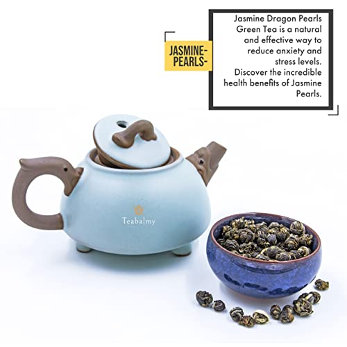 Teabalmy Jasmine-Pearls | Loose Leaf Green Tea | Jasmine Green Tea (J2423) (50 g (Pack of 1)).