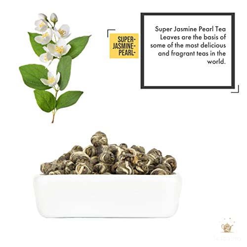 Teabalmy Super-Jasmine-Pearls | Loose Leaf Green Tea | Jasmine Green Tea (J2451) (50 g (Pack of 1)).