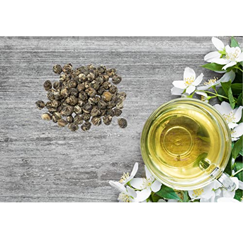 Teabalmy Jasmine-Dragon-Pearls | Loose Leaf Green Tea | Jasmine Green Tea (J1015) (50 g (Pack of 1)).