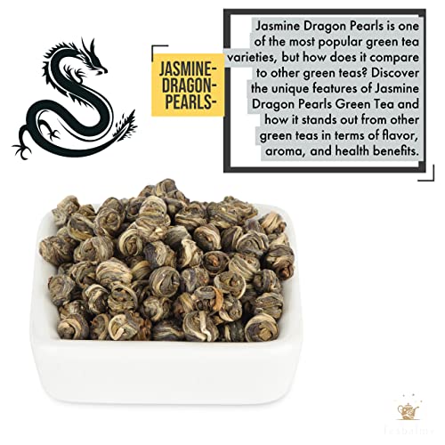 Teabalmy Jasmine-Dragon-Pearls | Loose Leaf Green Tea | Jasmine Green Tea (J1015) (50 g (Pack of 1)).